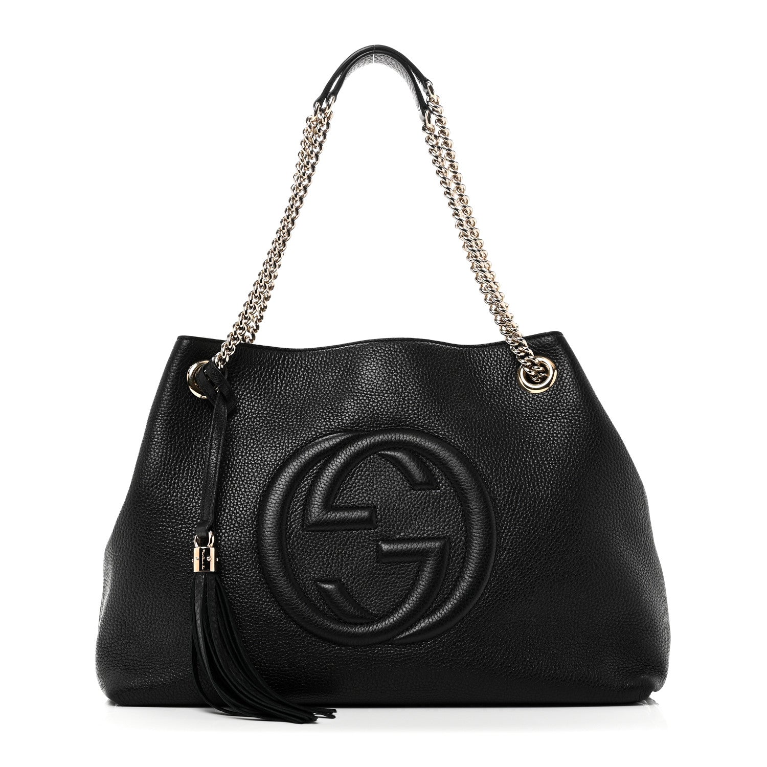 Gucci Pebbled Calfskin Medium Soho Chain Shoulder Bag Black 1 of 10