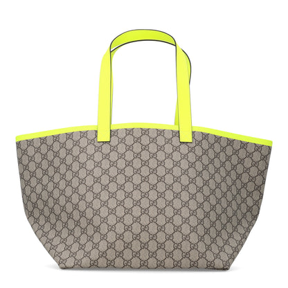 Gucci GG Supreme Monogram Totissima Shopping Tote Ebony Beige Yellow 1 of 10