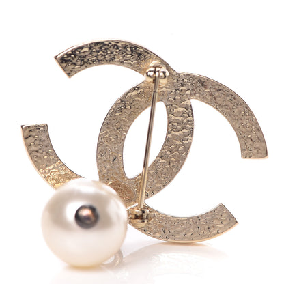 Chanel Pearl CC Drop Brooch Gold 3 of 4