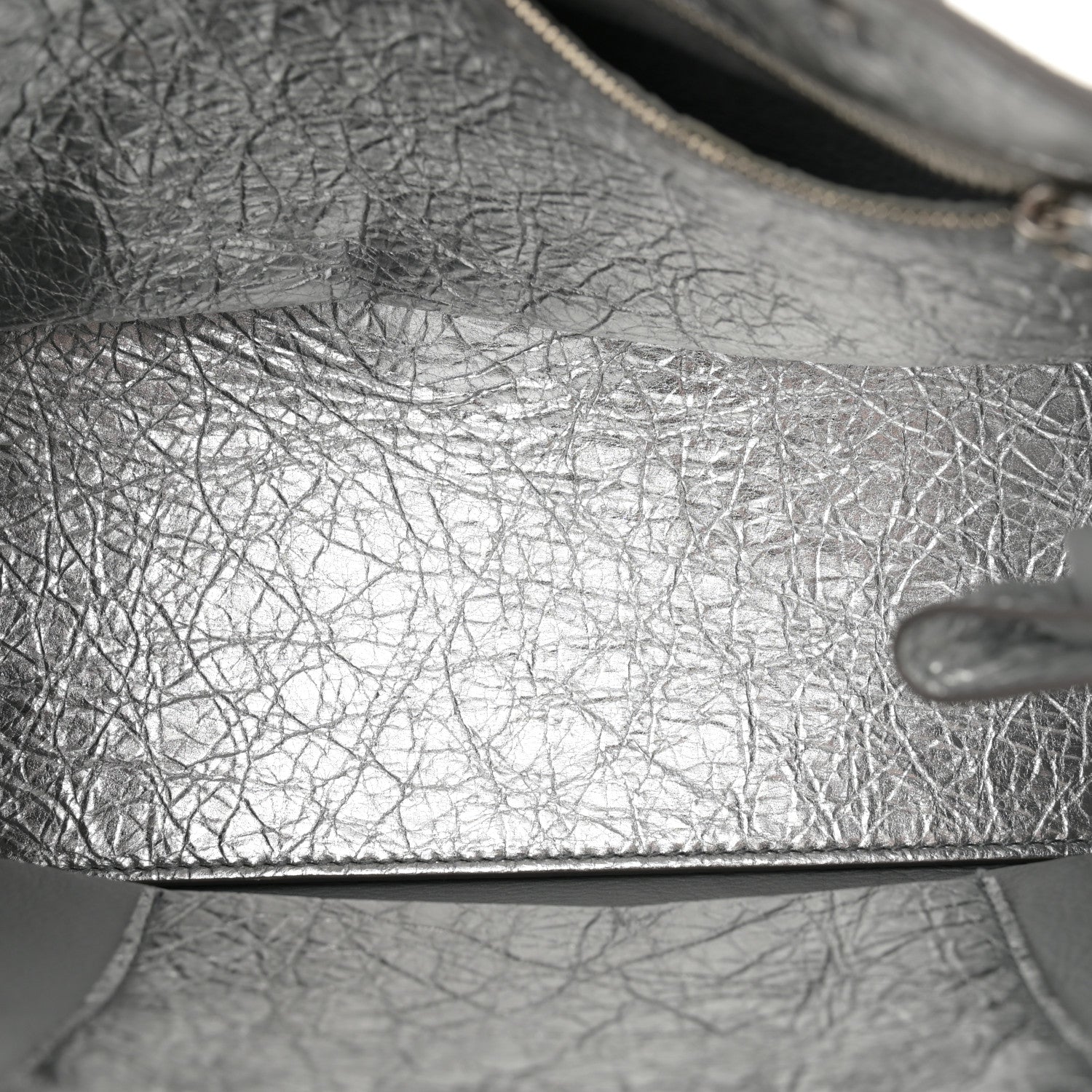 Balenciaga Metallic Calfskin Papier A6 Zip Around Tote Silver 6 of 11