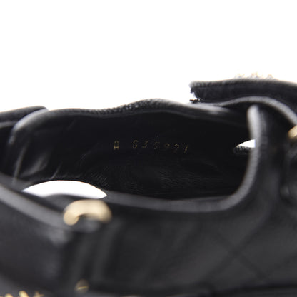 Chanel Grained Calfskin Velcro Dad Sandals 38 Black 9 of 10