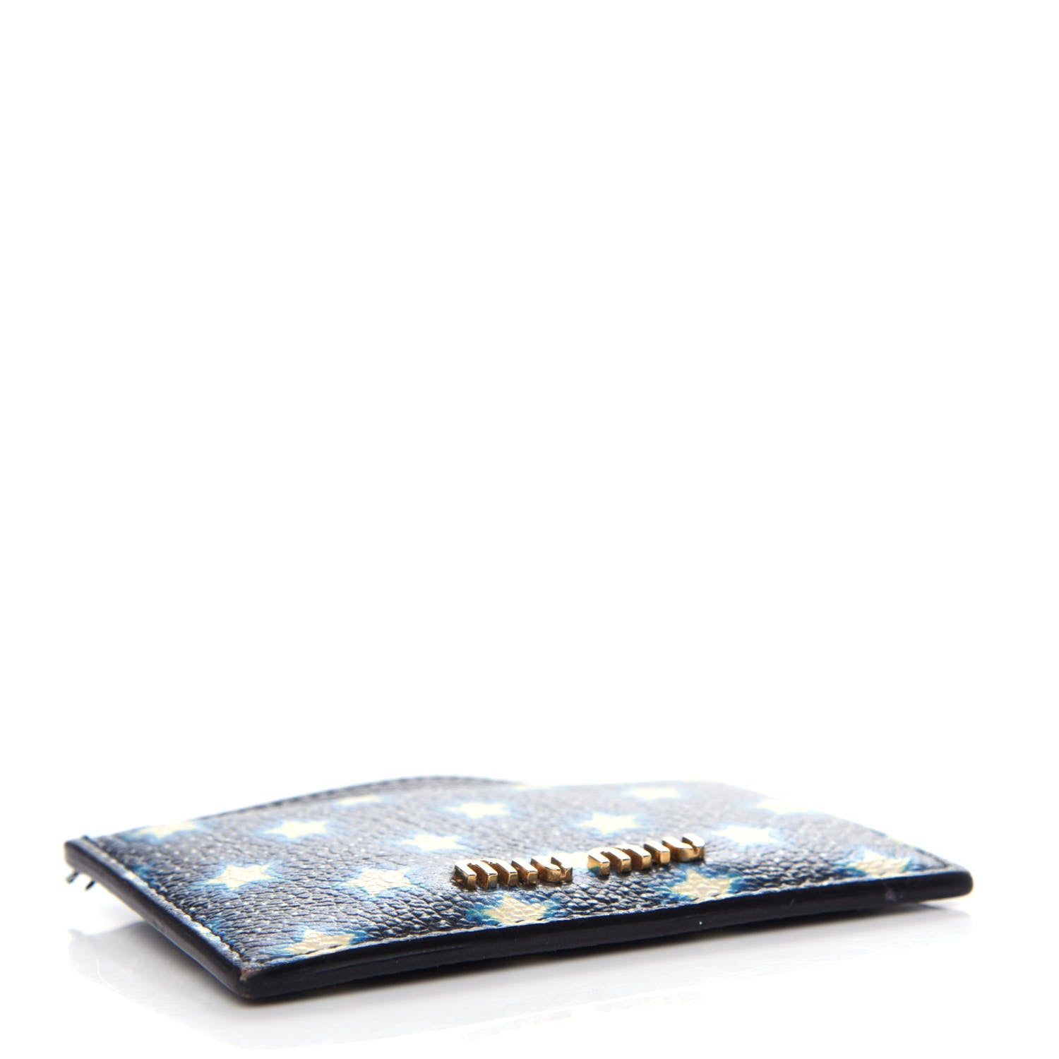 Miu Miu Goatskin Madras Star Print Card Holder Black Multicolor 4 of 6