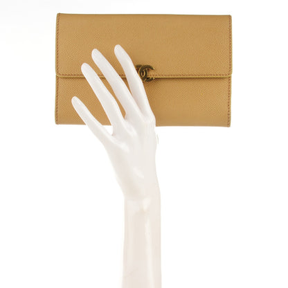 Chanel Grained Calfskin CC Flap Wallet Beige 2 of 8