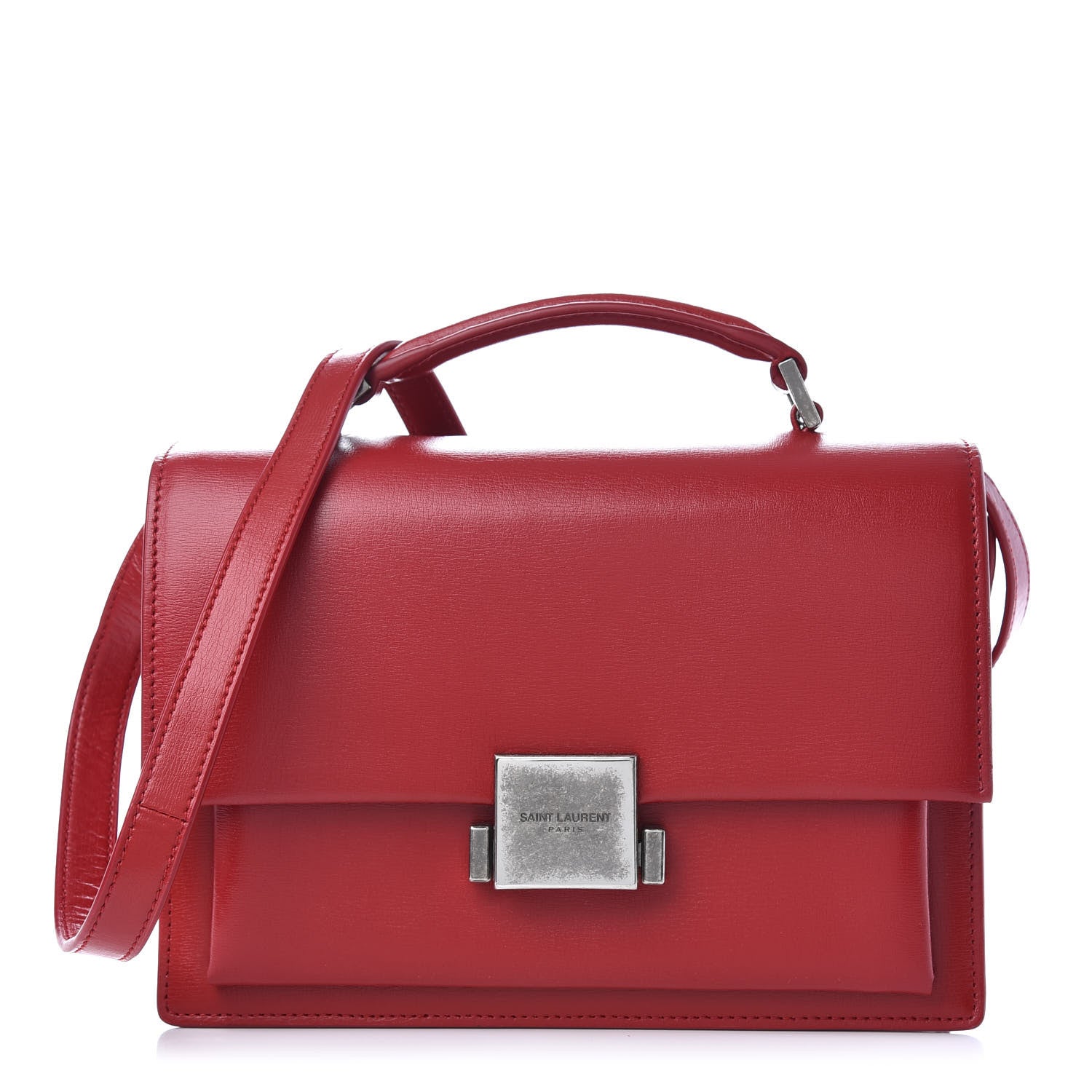 Saint Laurent Calfskin Medium Bellechasse Satchel Red 1 of 10