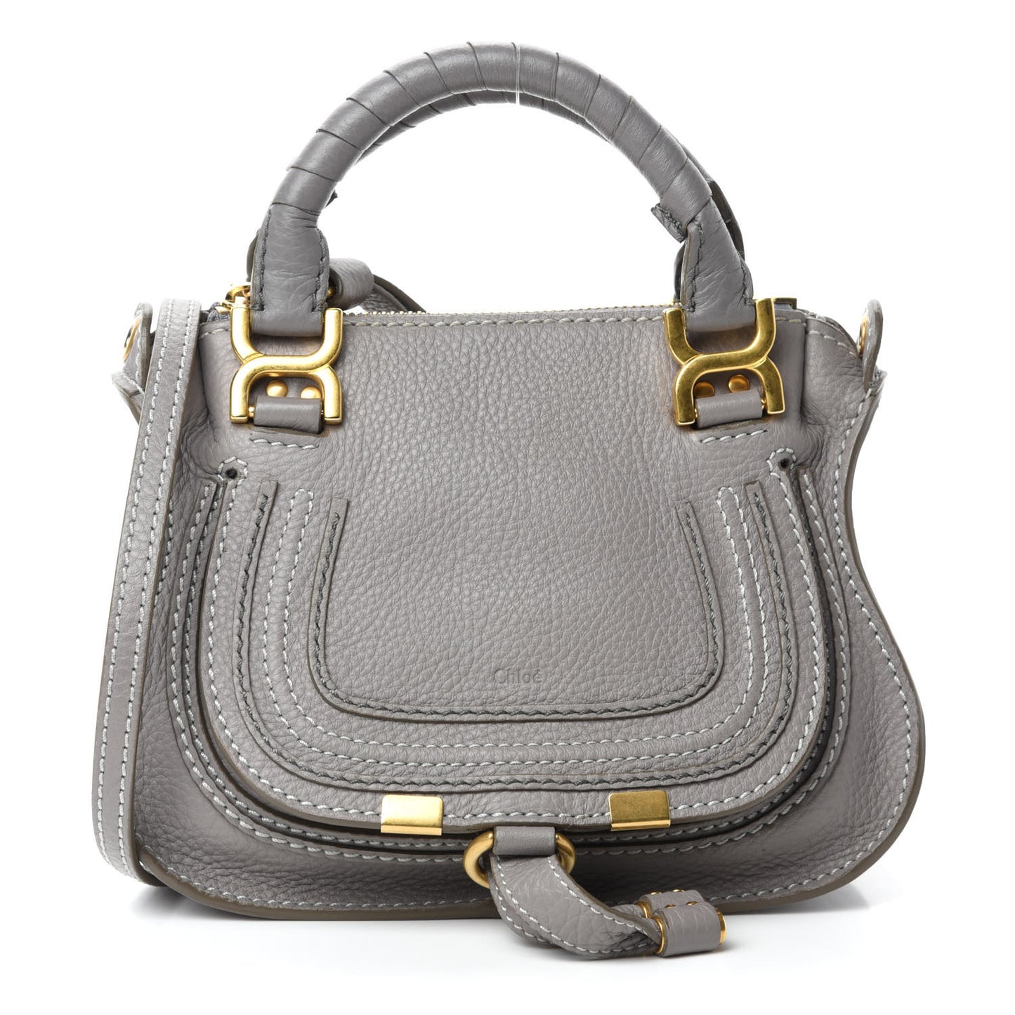 Calfskin Mini Marcie Satchel Cashmere Grey