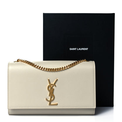 Saint Laurent Grain De Poudre Medium Classic Monogram Kate Satchel Crema Soft 11 of 11