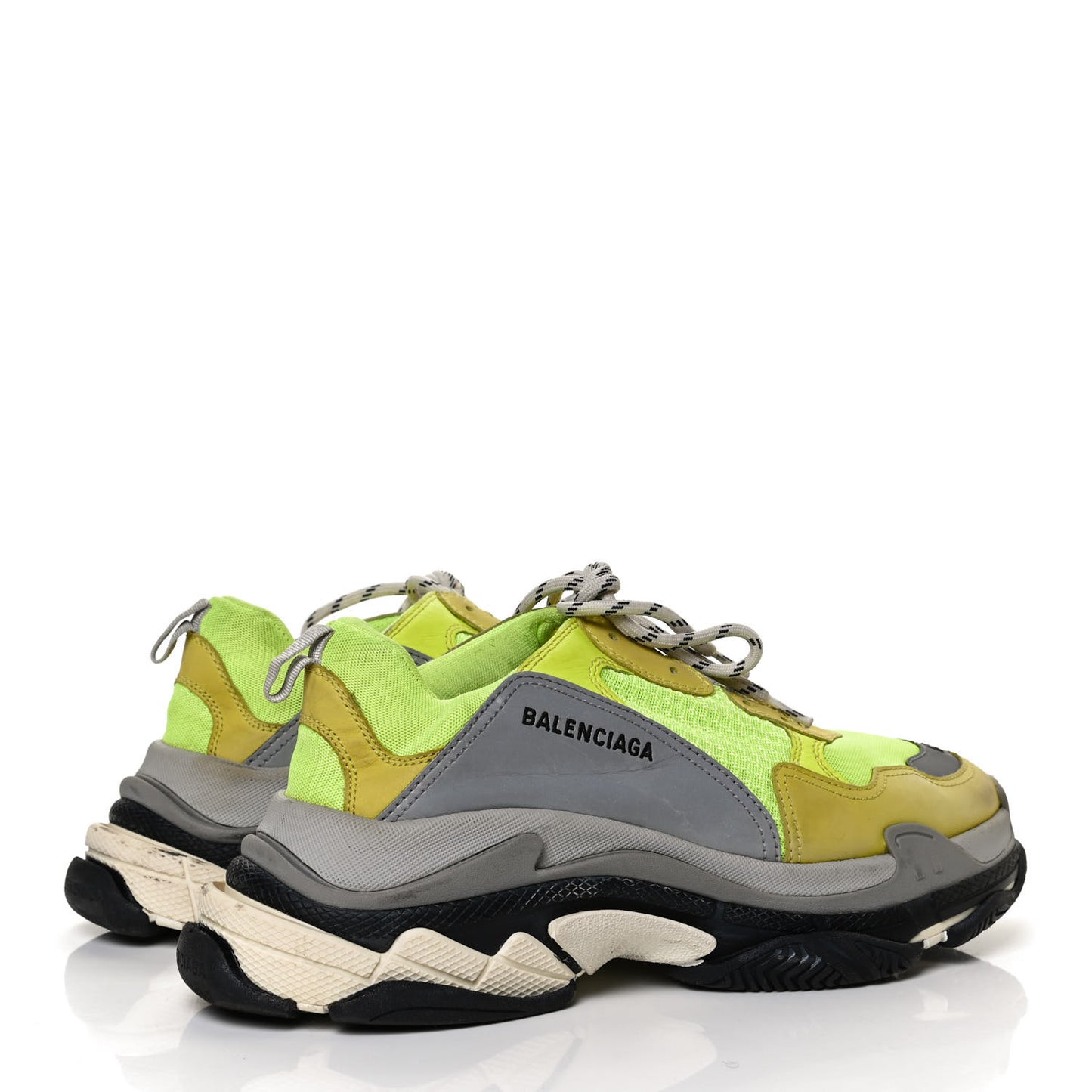 Mesh Nubuck Mens Triple S Sneakers 43 Jaune Fluo
