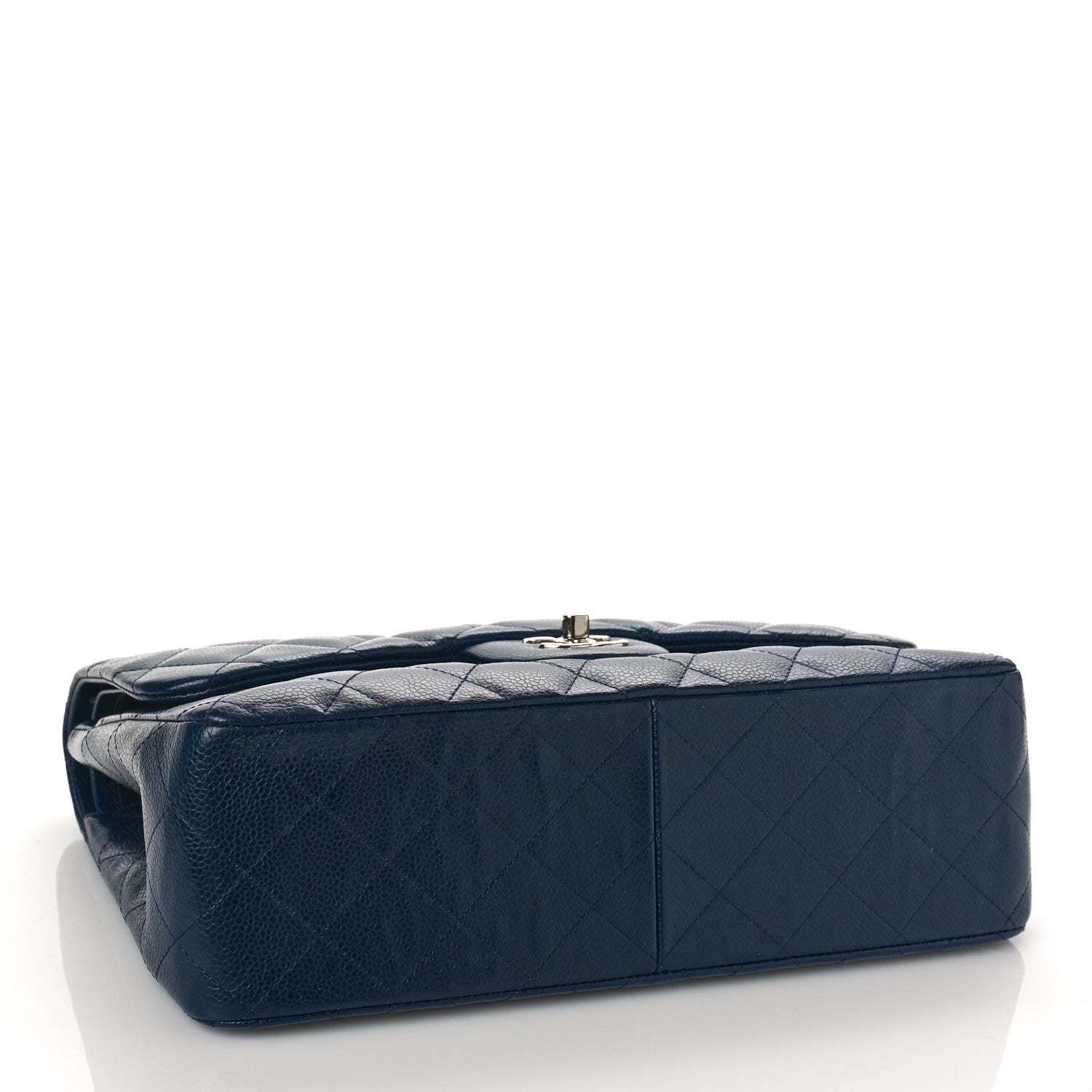 Chanel Caviar Quilted Jumbo Double Flap Navy Blue 4 of 9