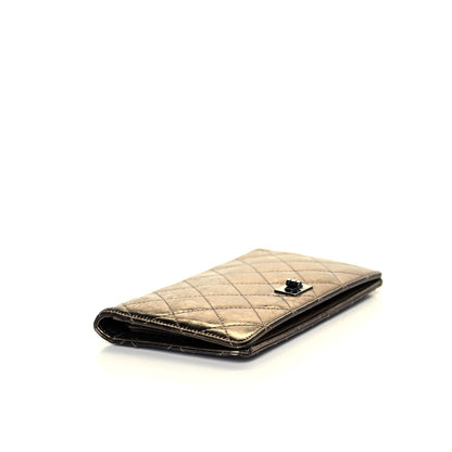 Chanel Metallic Aged Calfskin Quilted Reissue Yen Wallet Bronze 6 of 14