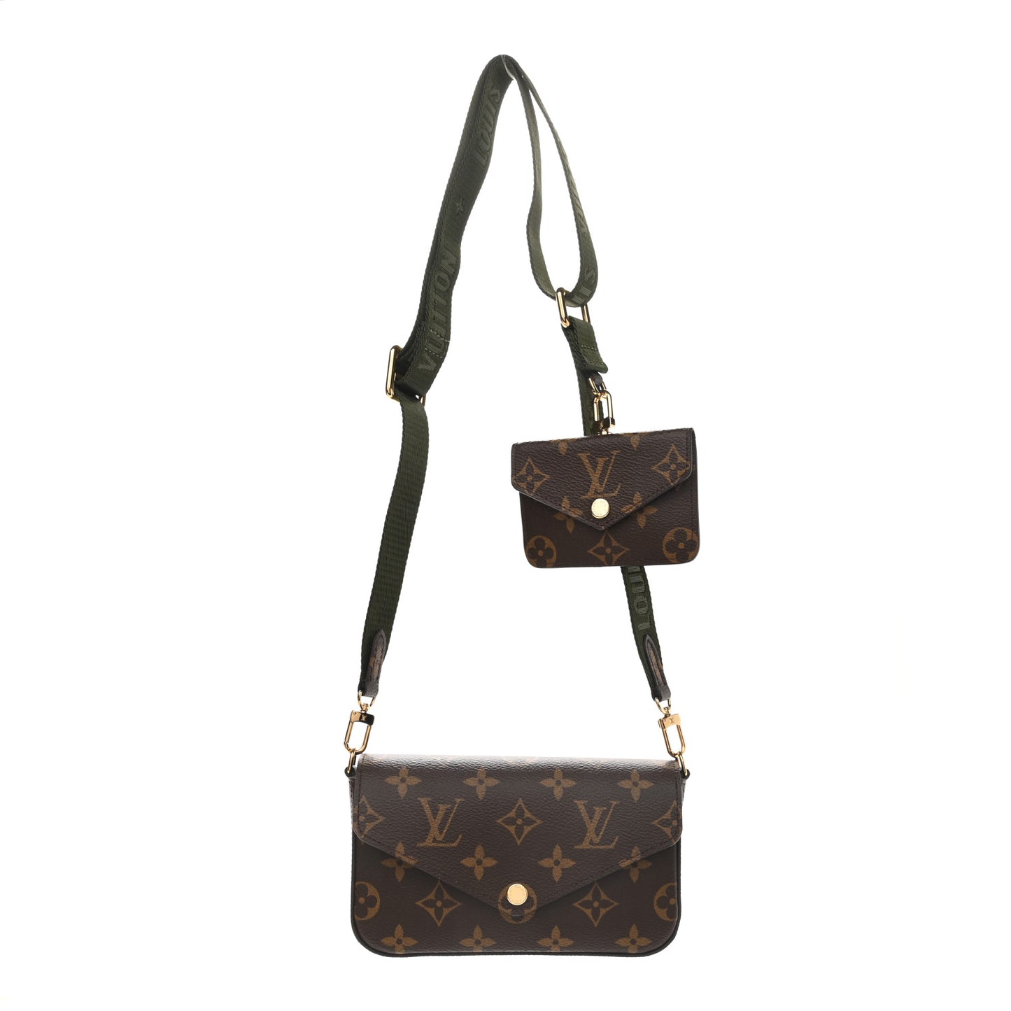 Monogram Felicie Strap & Go Kaki
