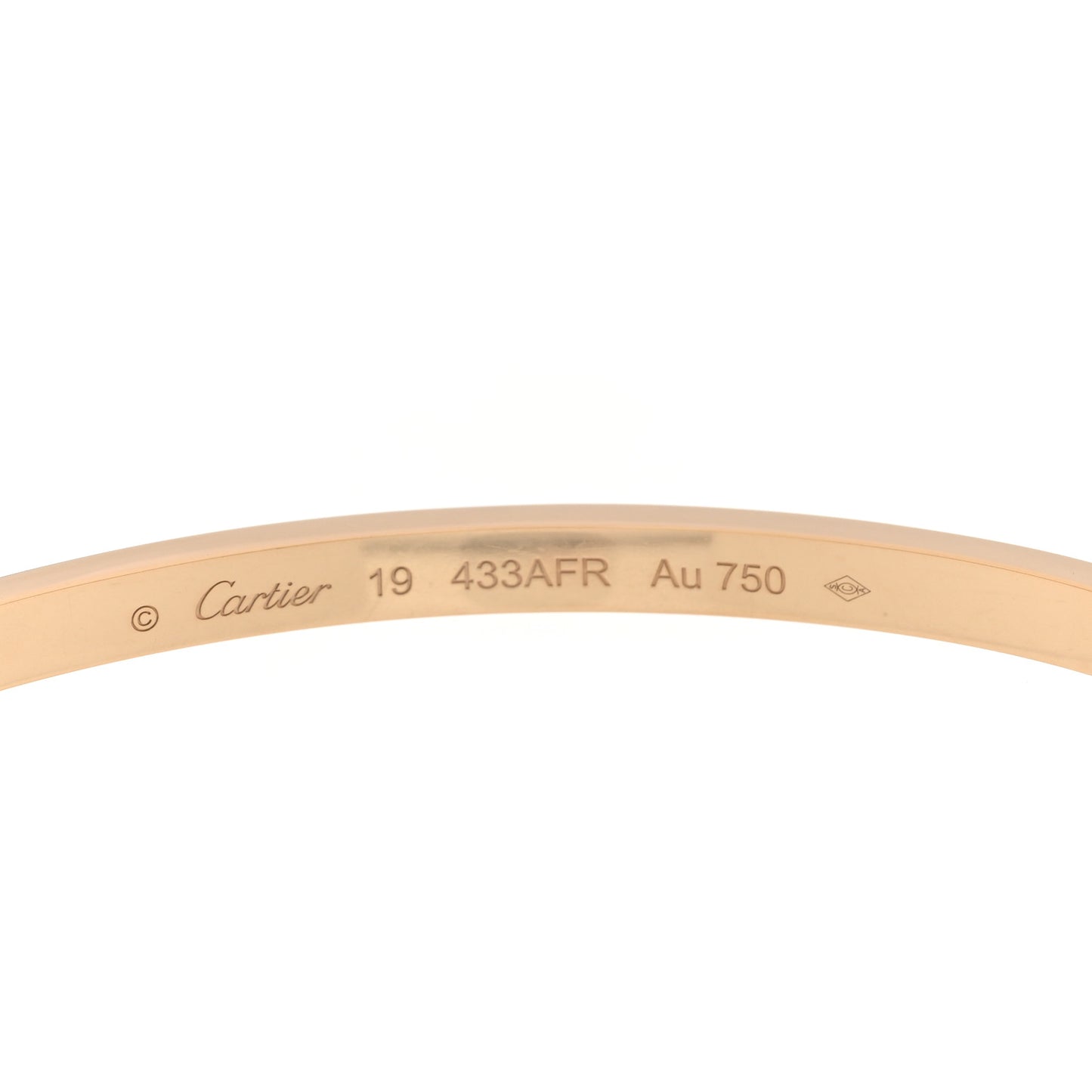 18K Yellow Gold Small LOVE Bracelet 19
