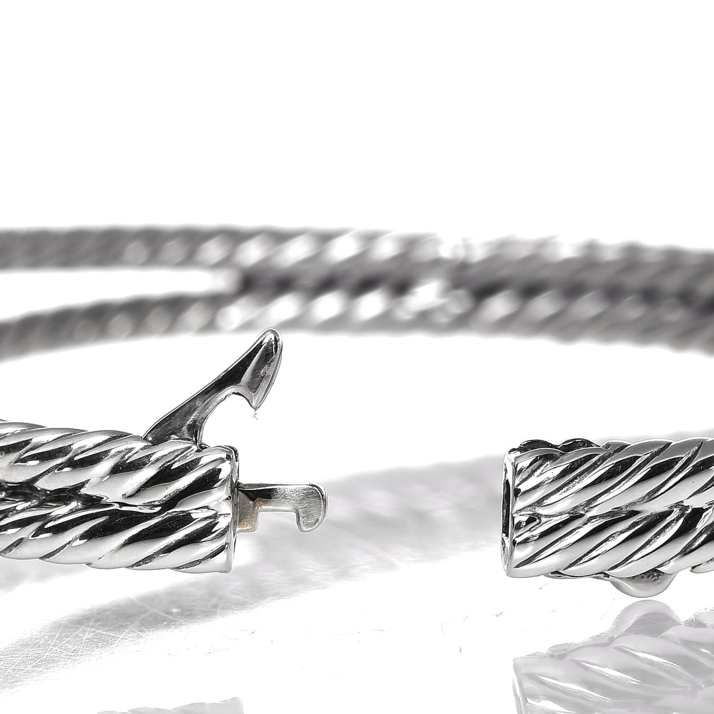 Sterling Silver 18K Yellow Gold Diamond Albion Cable Bracelet