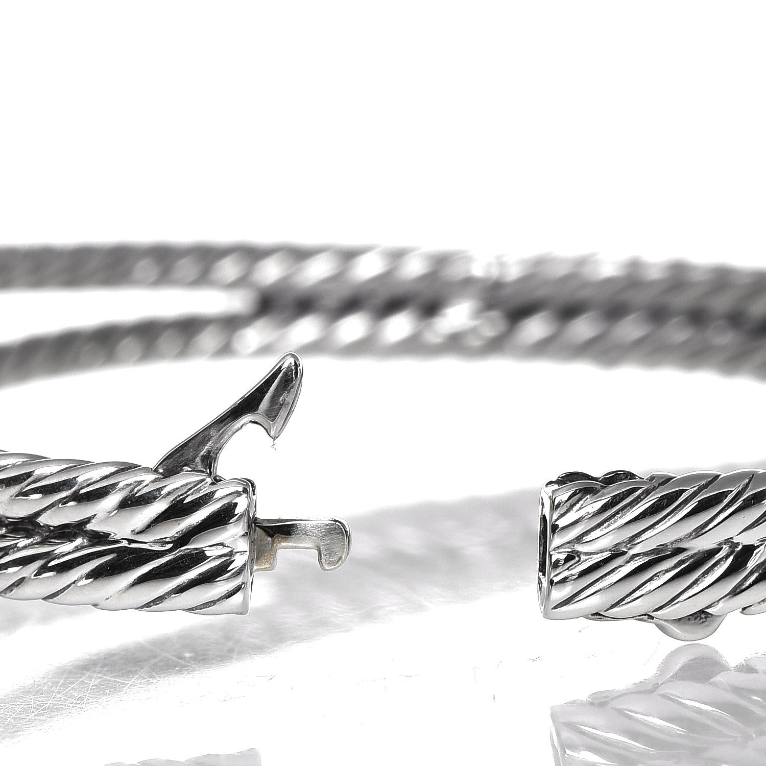 David Yurman Sterling Silver 18K Yellow Gold Diamond Albion Cable Bracelet 4 of 4