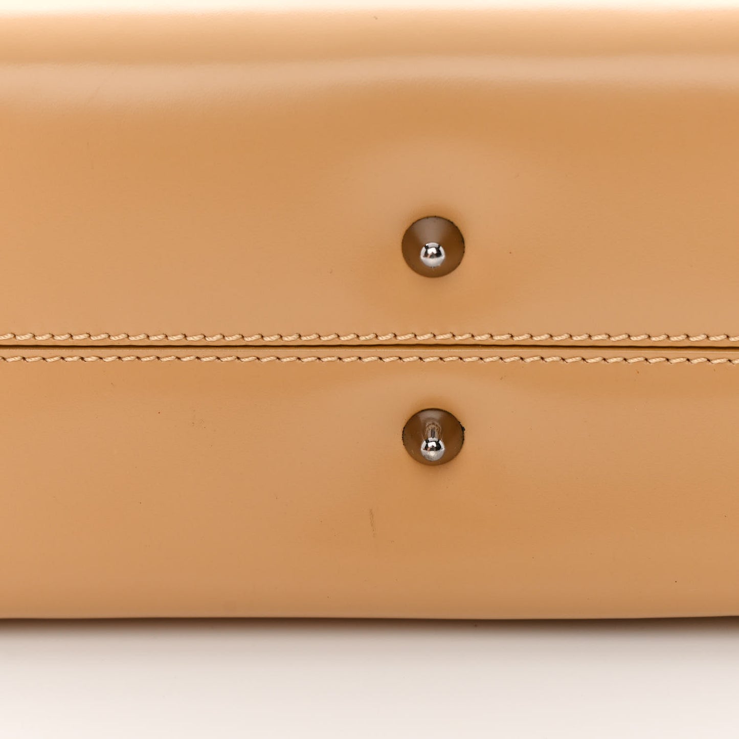 Calfskin Maris Pearl Beaded Top Handle Bag Beige