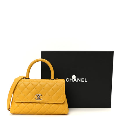 Chanel Caviar Quilted Mini Coco Handle Flap Yellow 12 of 12