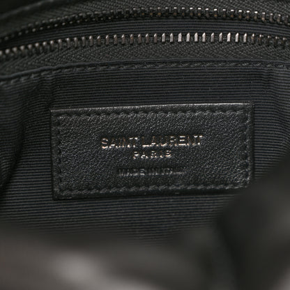 Saint Laurent Lambskin Quilted Small Loulou Puffer Monogram Monochrome Chain Satchel Black 6 of 12