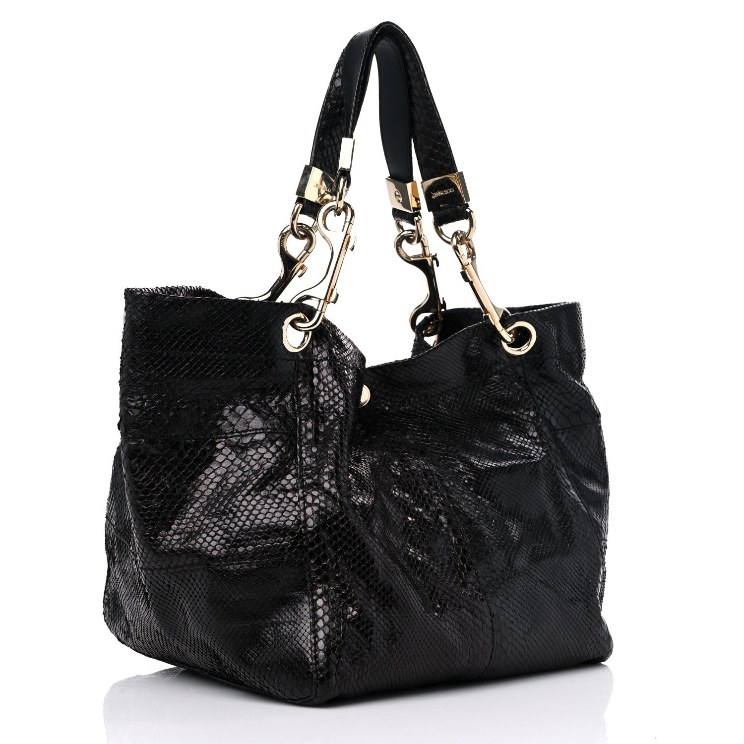 Jimmy Choo Snakeskin Shoulder Bag Black 2 of 10
