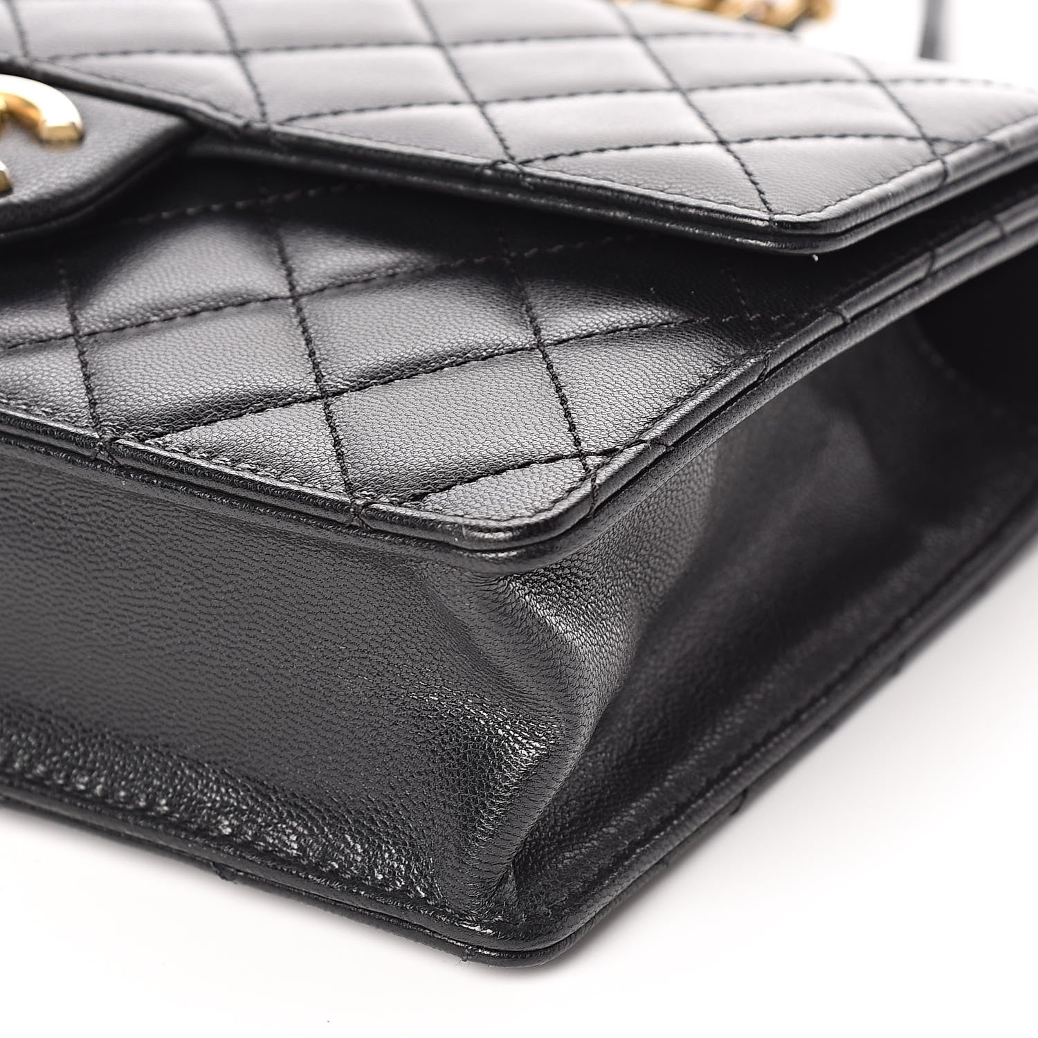 Chanel Lambskin Quilted Small Chic Pearls Flap Black 9 of 10