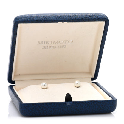 Mikimoto 18K White Gold Akoya Cultured Pearl 6-6.5mm Stud Earrings 5 of 5