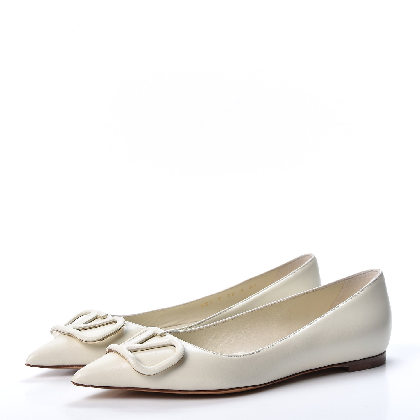 Nappa Vlogo Flats 37 Light Ivory