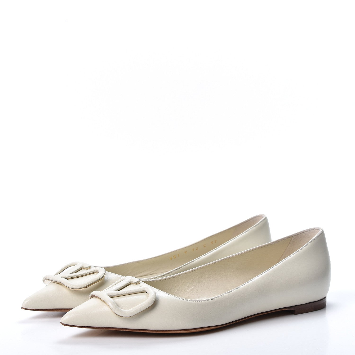 Valentino Garavani Nappa Vlogo Flats 37 Light Ivory 3 of 11