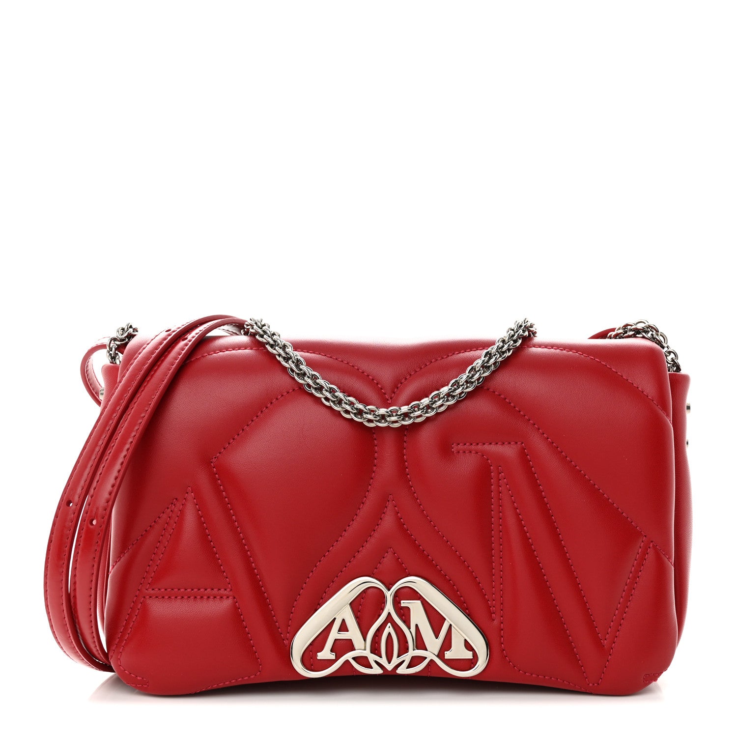 Alexander McQueen Lambskin Quilted Small The Seal Chain Shoulder Bag Blood Red 1 of 10