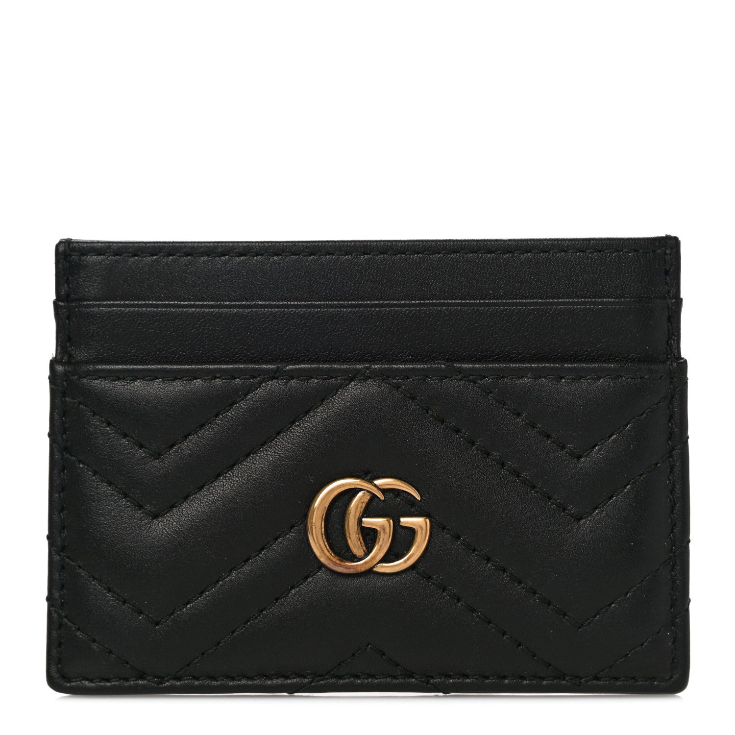Gucci Calfskin Matelasse GG Marmont Card Holder Black 1 of 10