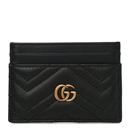 Gucci Calfskin Matelasse GG Marmont Card Holder Black 1 of 10