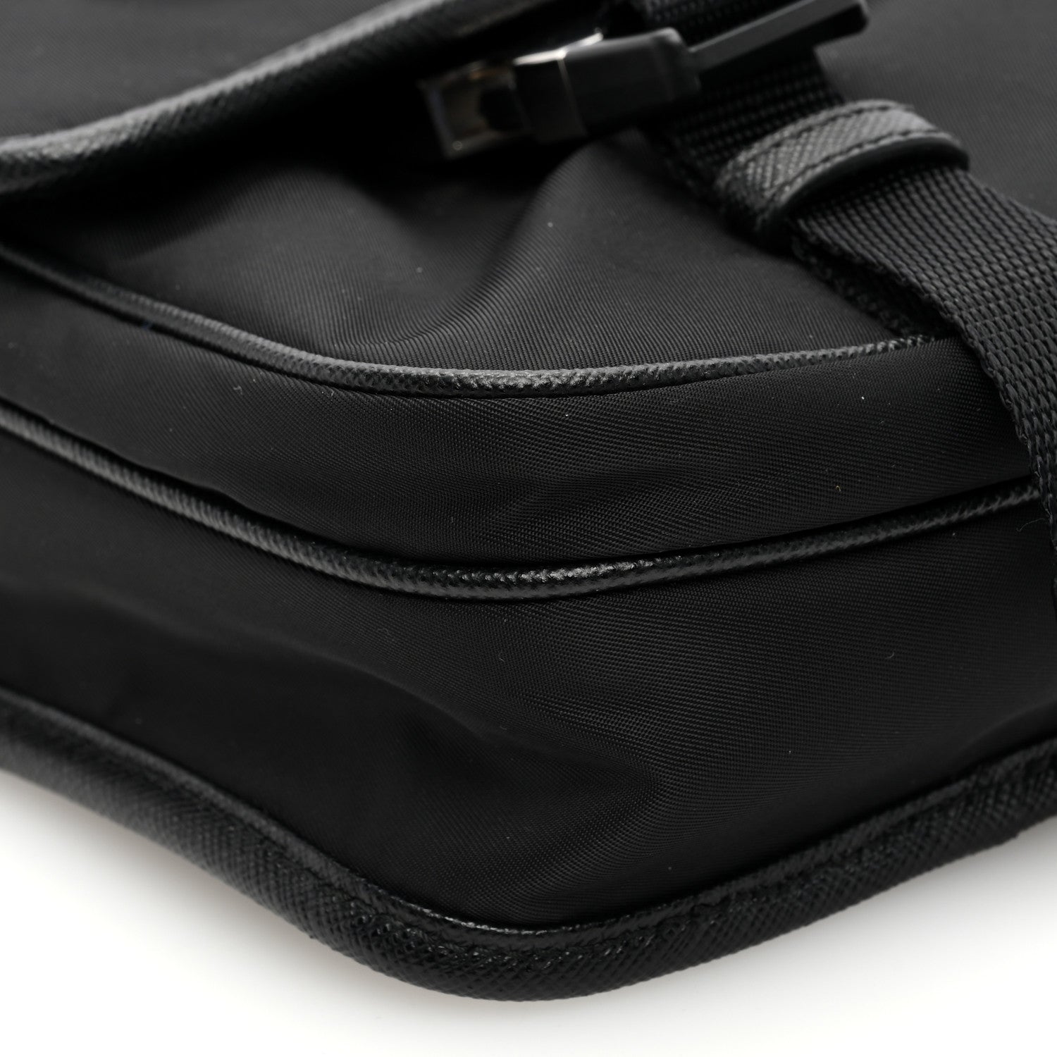 Prada Re-Nylon Saffiano Mini Pocket Single Snap Buckle Messenger Bag Black 9 of 10