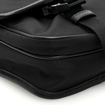Prada Re-Nylon Saffiano Mini Pocket Single Snap Buckle Messenger Bag Black 9 of 10