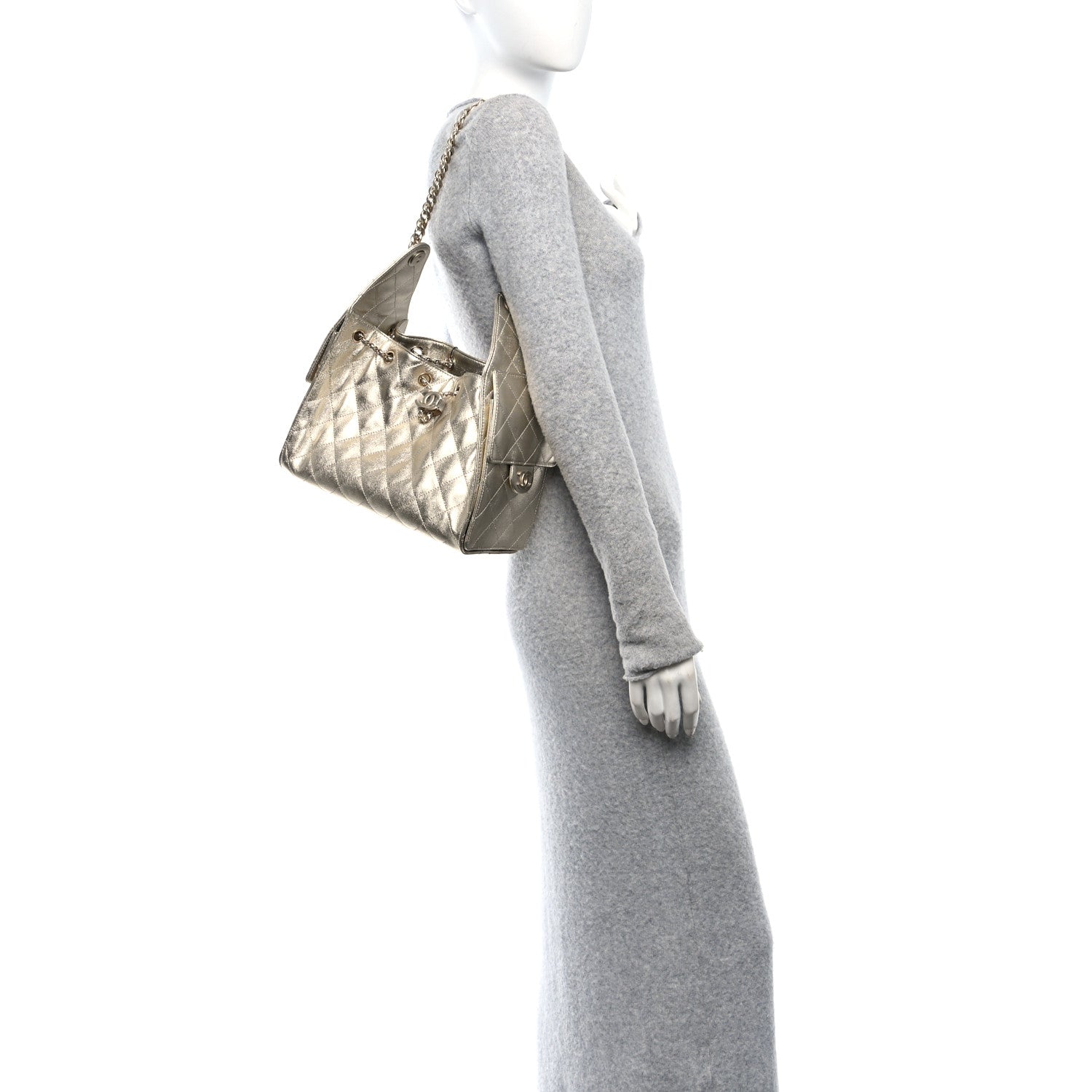 Chanel Metallic Caviar Quilted Small Chanel 25 Handbag Gold 2 of 11