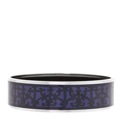 Hermes Enamel Printed Wide Balcons du Guadalquivir Bracelet 65 Blue 1 of 6