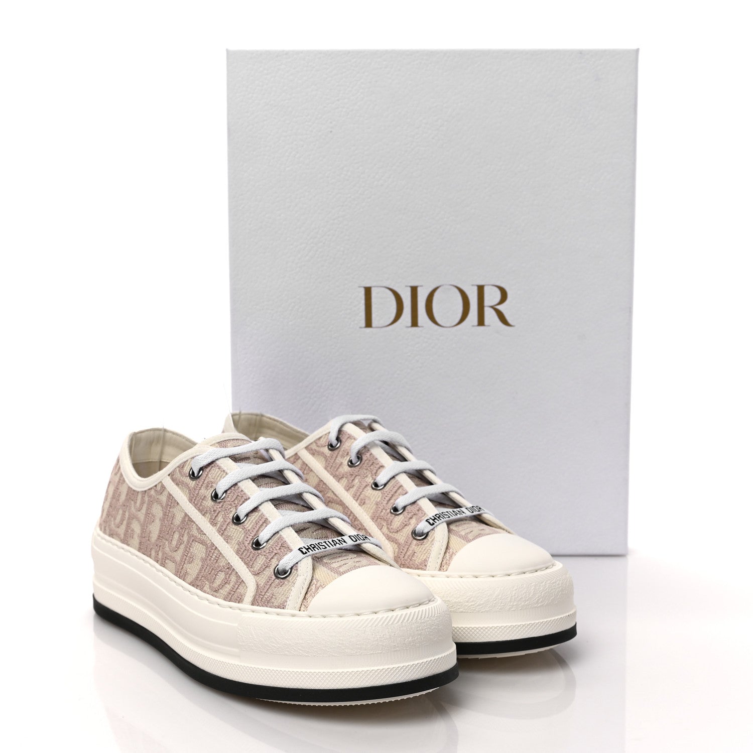 Christian Dior Canvas Oblique Walk'N'Dior Low Top Sneakers 39 Powder Nude 9 of 9