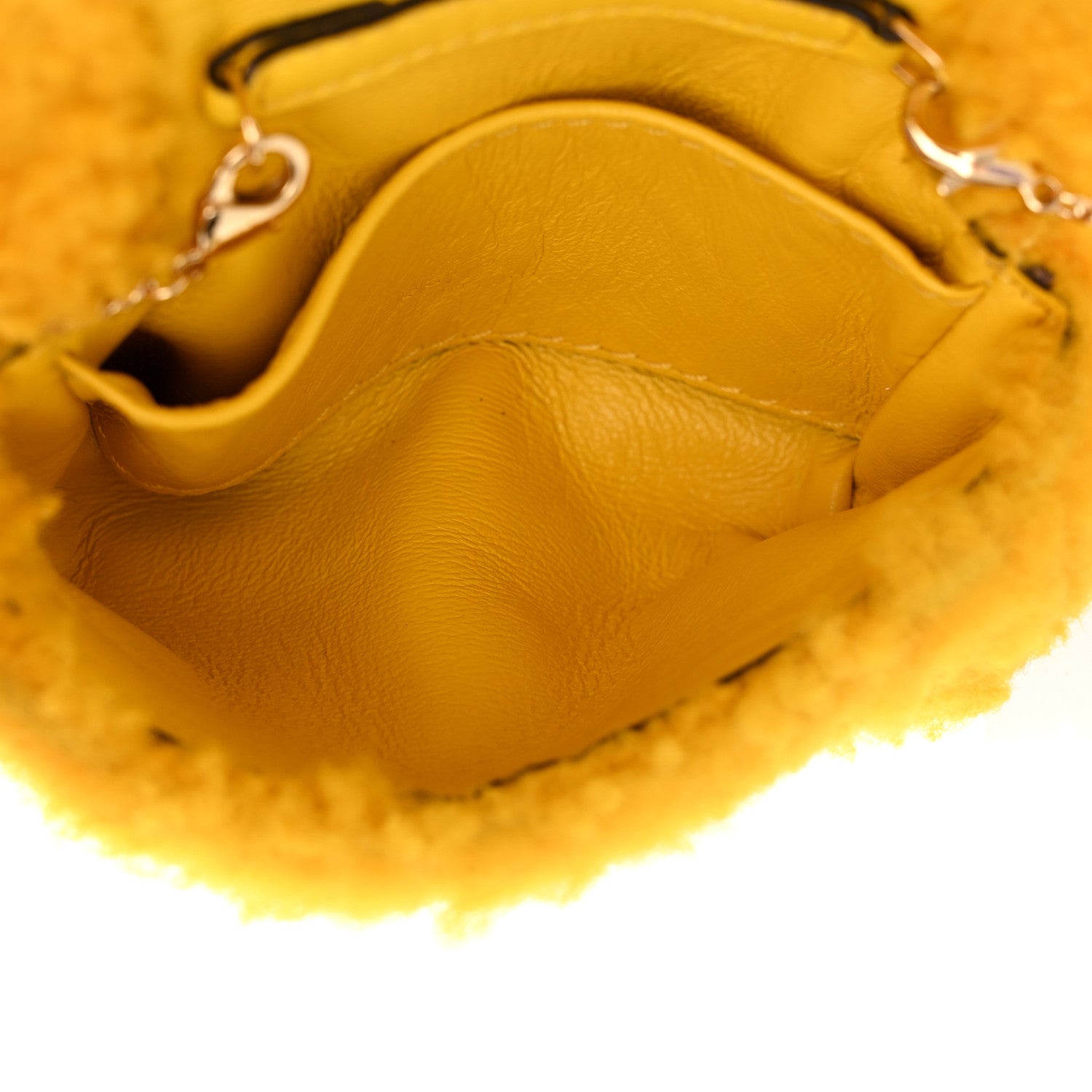 Fendi Shearling Vitello Grace Nano Baguette Charm Narciso 5 of 12