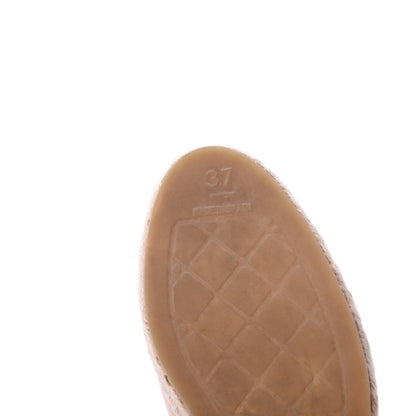Chanel Lambskin CC Espadrilles 37 Beige Black 7 of 8