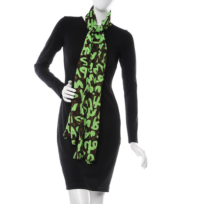 Louis Vuitton Cotton Graffiti Pareo Green 2 of 5