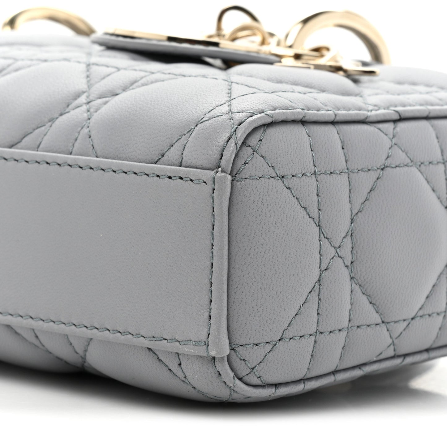 Lambskin Cannage Lady D-Joy Ethereal Gray