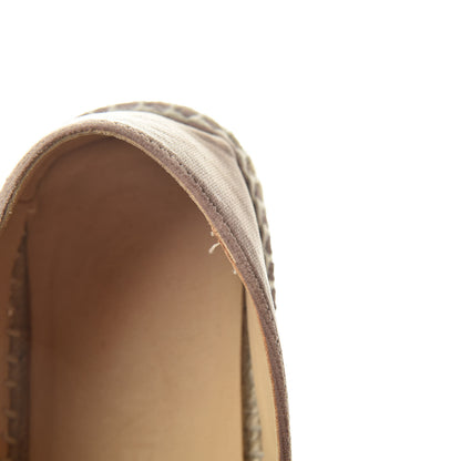 Chanel Velvet Logo Espadrilles 37 Beige Black 9 of 10
