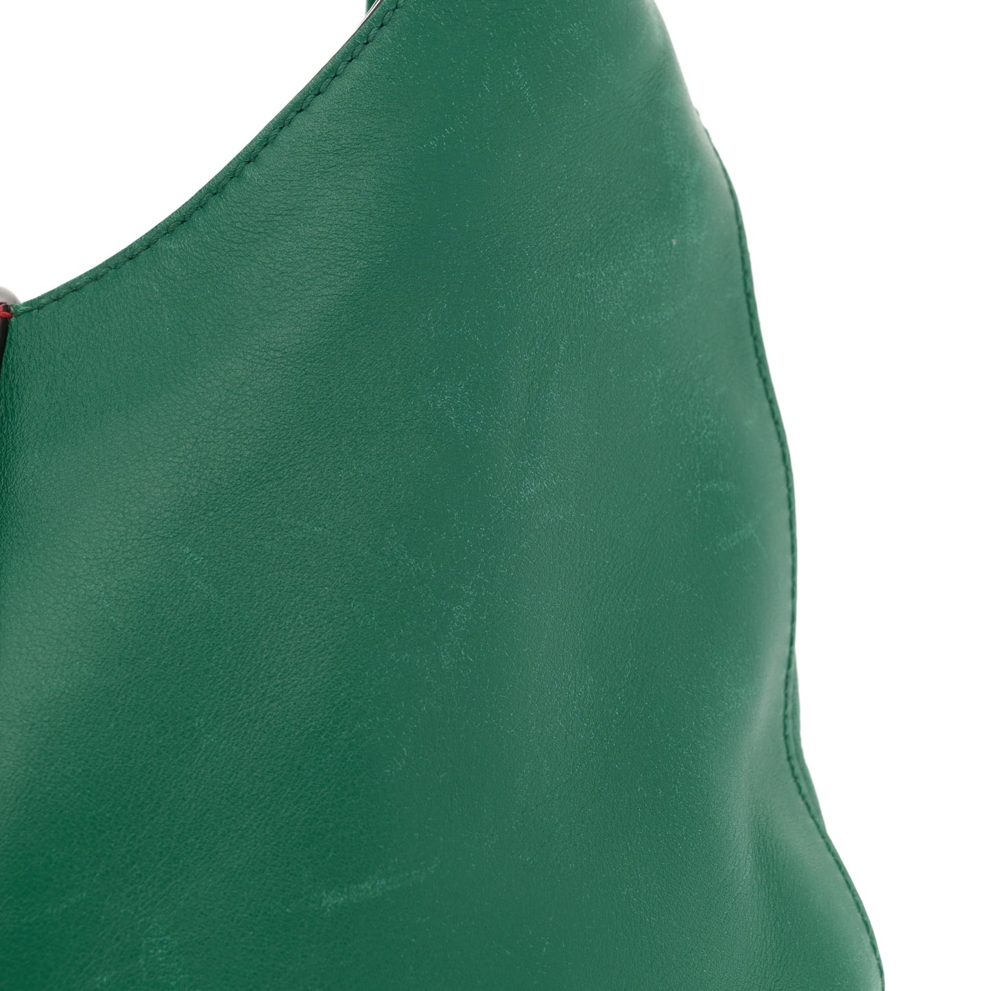 Calfskin Web Stripe Medium Dionysus Hobo Emerald