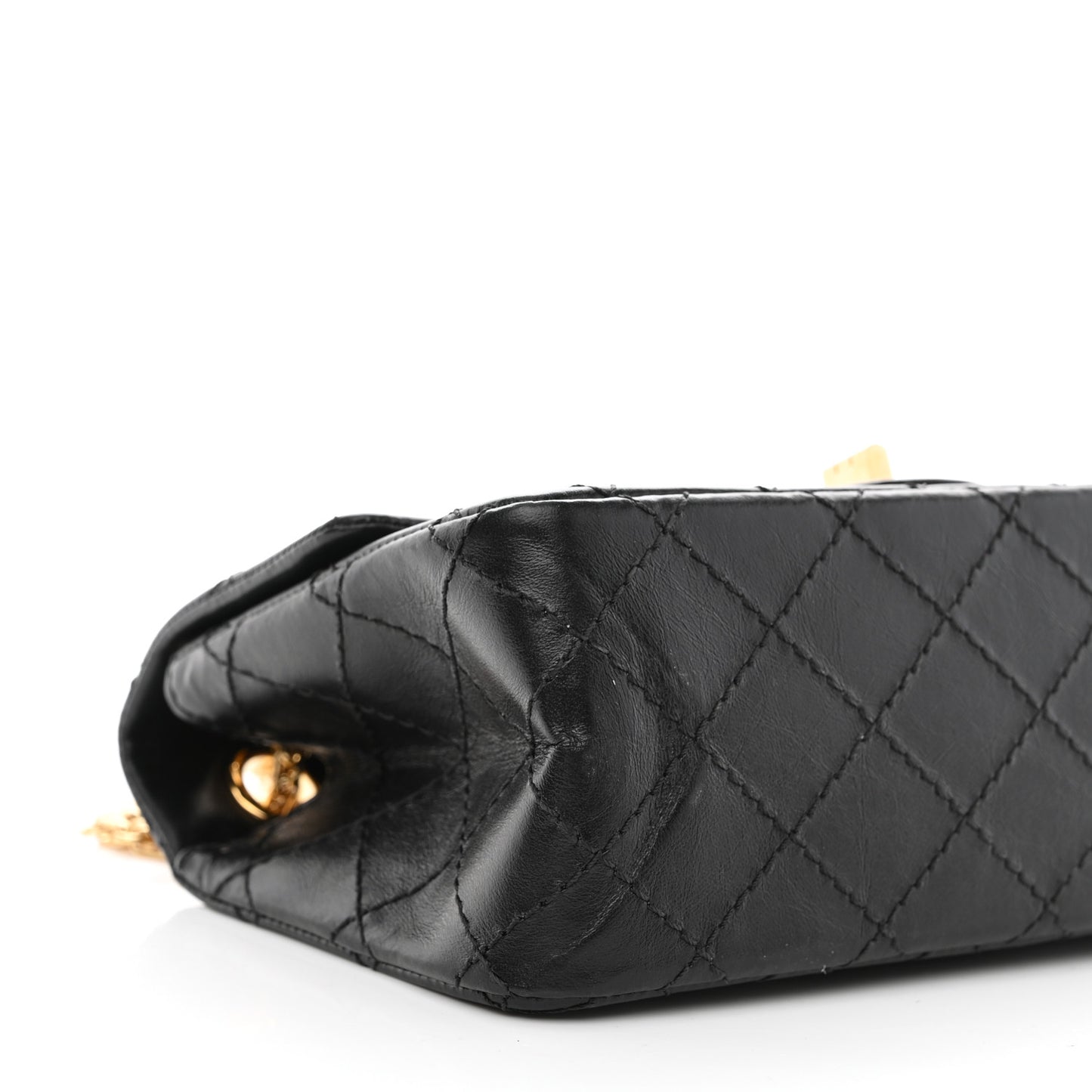 Aged Calfskin Quilted 2.55 Reissue Mini Flap Black