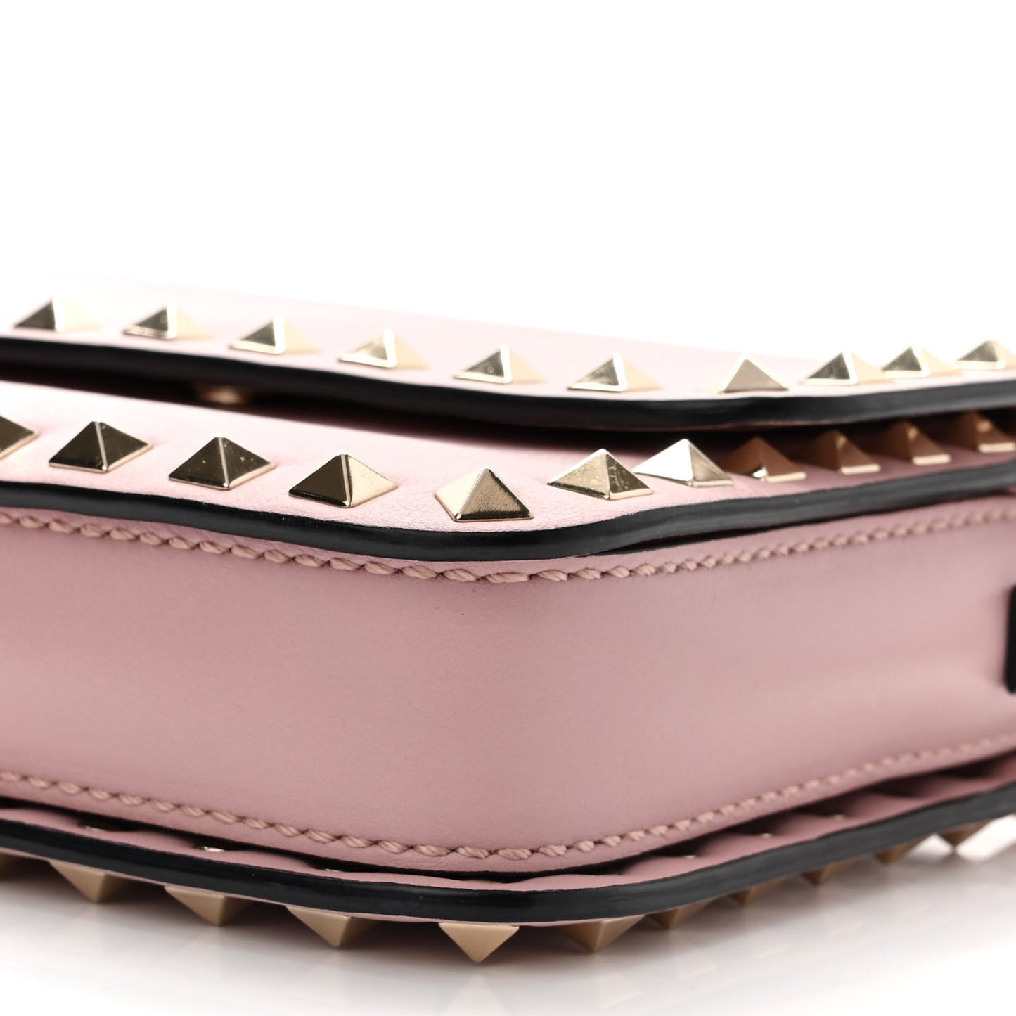 Vitello Rockstud Crossbody Bag Water Rose