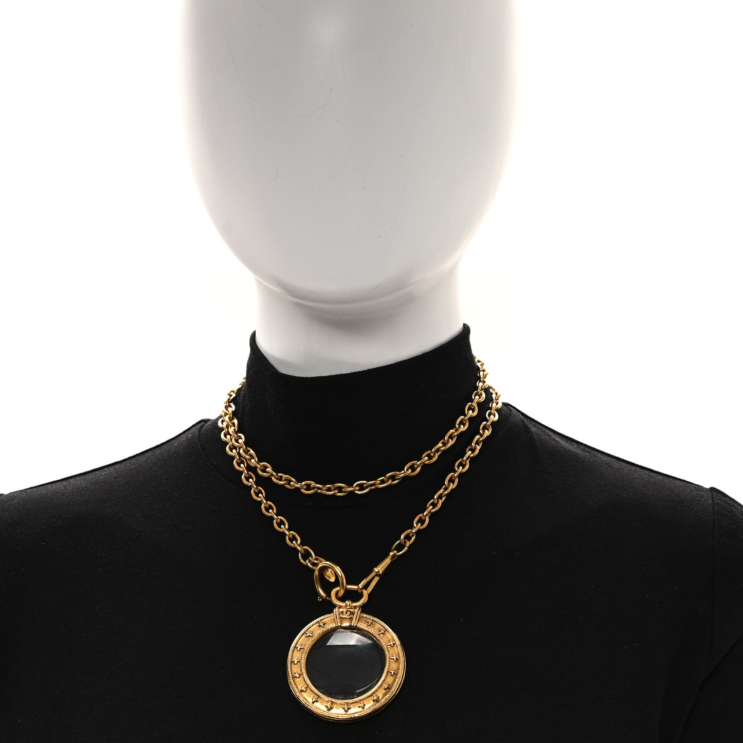 Loupe Magnifying Glass Necklace Gold