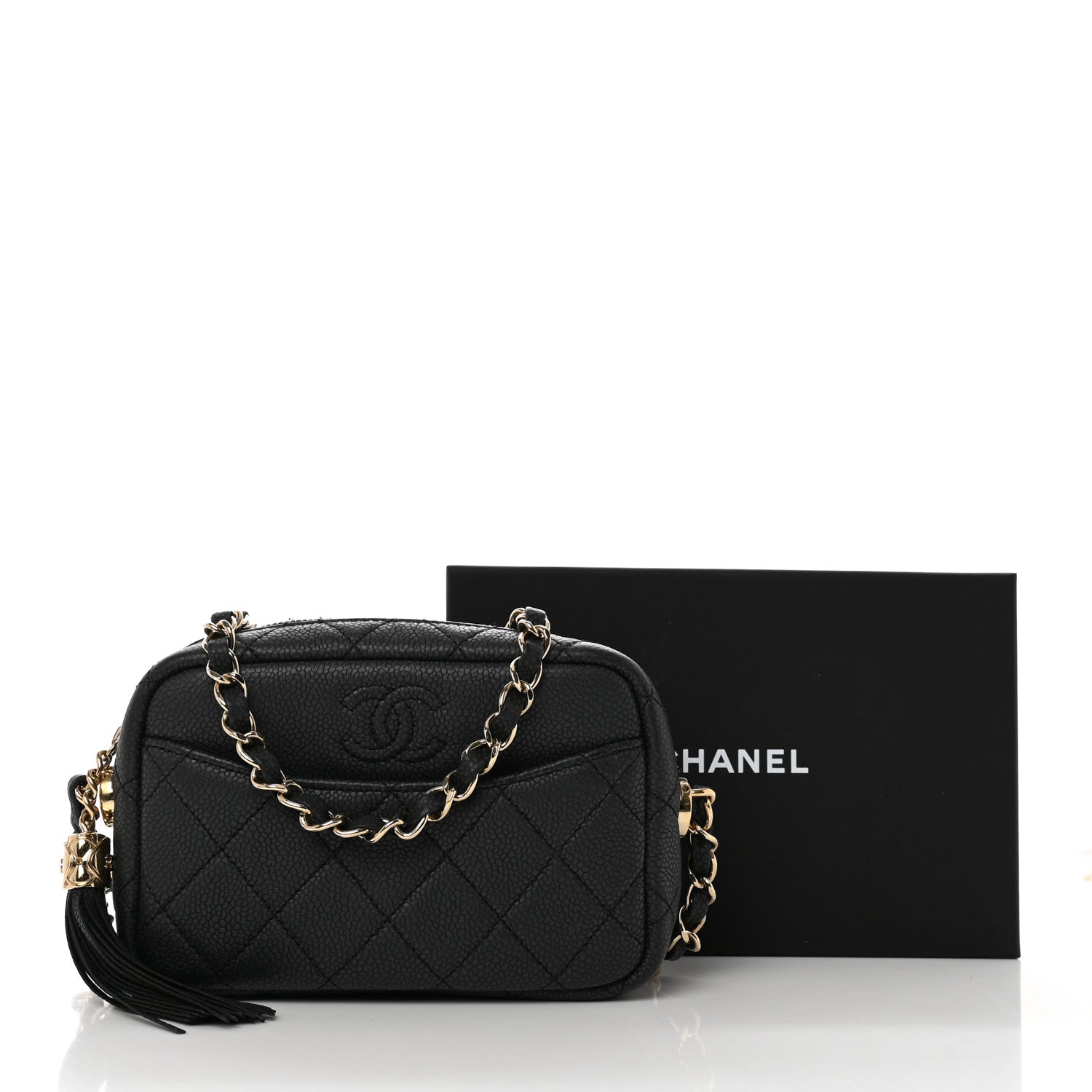 Chanel Caviar Quilted Mini Coco Tassel Camera Case Black 7 of 7