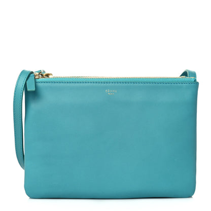 Celine Lambskin Small Trio Crossbody Turquoise 1 of 10