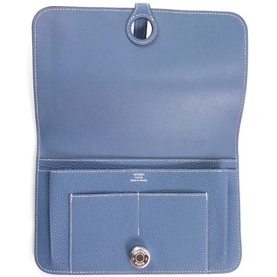 Hermes Togo Dogon Compact Wallet Blue Jean 5 of 8