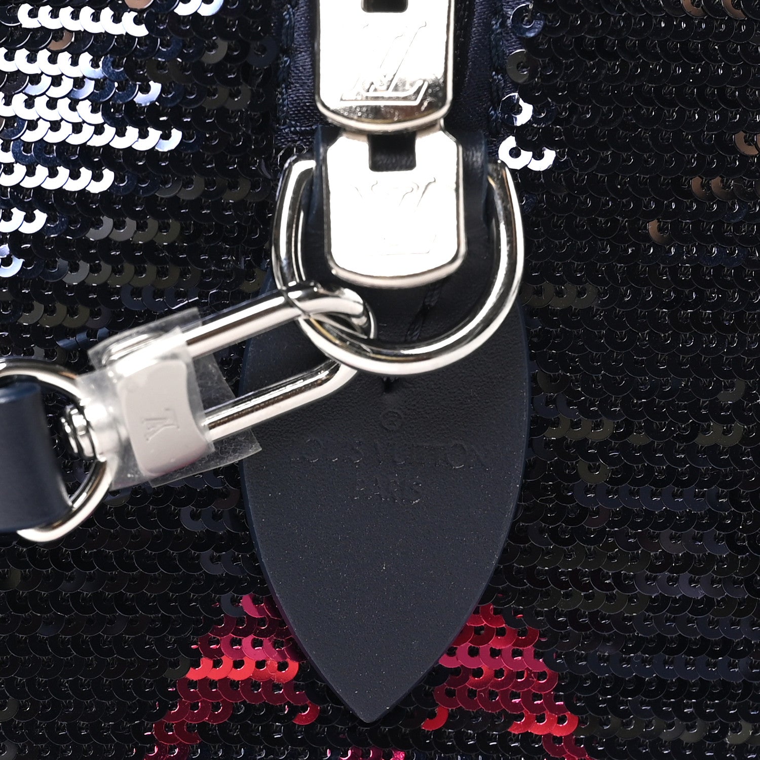 Louis Vuitton Giant Monogram Sequins Speedy Bandouliere 18 Navy Fuchsia 5 of 8