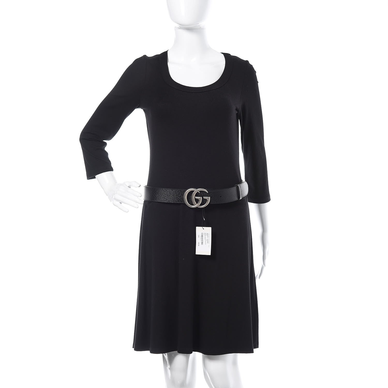 Gucci Textured Dollar Calfskin Nickel Double G 40mm Belt 90 36 Black 2 of 6