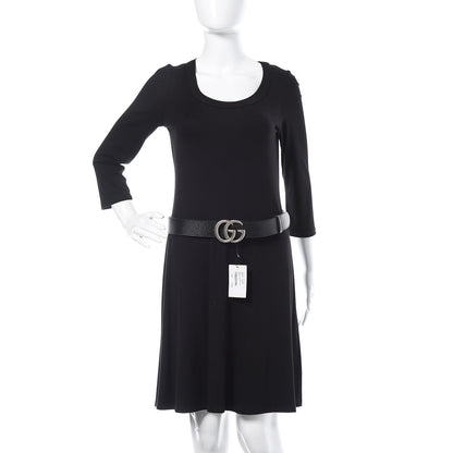 Gucci Textured Dollar Calfskin Nickel Double G 40mm Belt 90 36 Black 2 of 6
