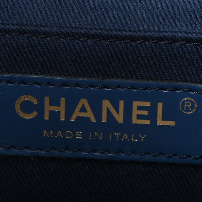 Chanel Denim Quilted Denim Trip Vanity Cosmetic Case Blue 5 of 9