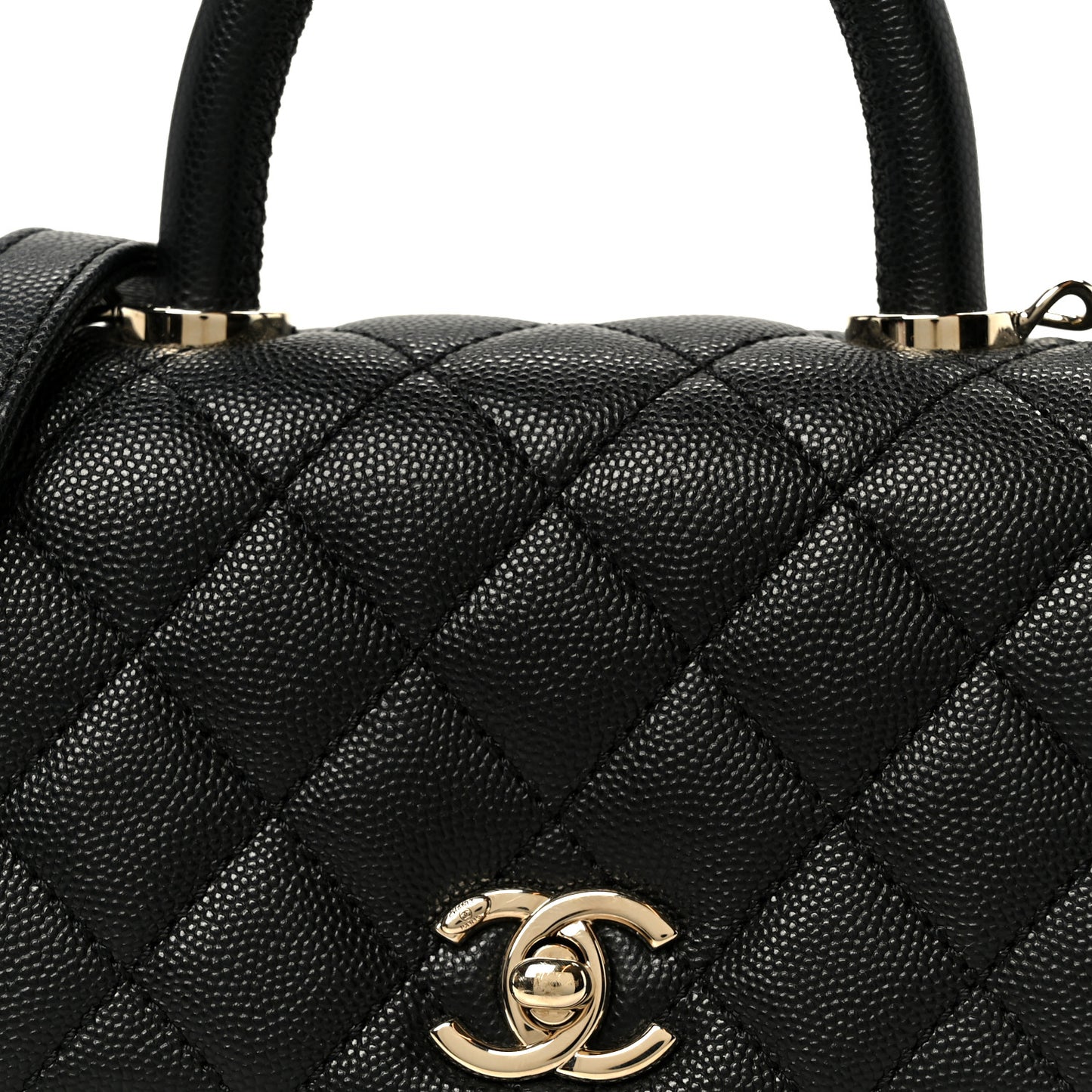 Caviar Quilted Extra Mini Coco Handle Flap Black